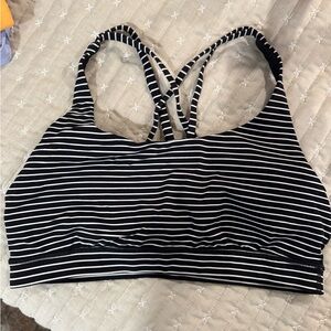 Striped Black and White Lululemon Sports Bra